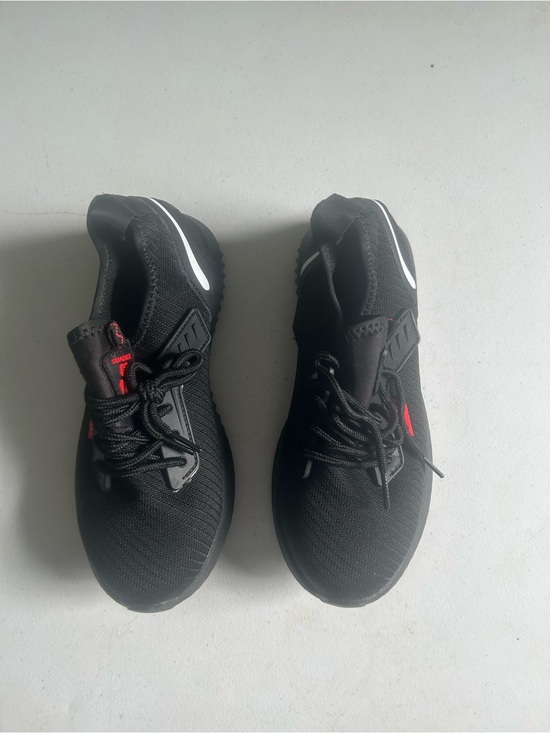 Other - Men's Black Knit Sneakers with Red Detail